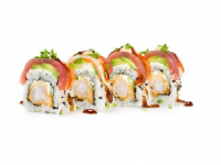 ROLL RAINBOW SALMÓN, ATÚN, LANGOSTINO Y AGUACATE (4 UDS.) 6,40€