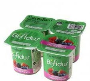 Yogur Bífidus Trozos Frutos Rojos Carrefour Pack 4x125 Gr.