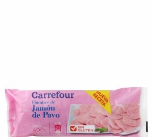 Jamón de pavo Carrefour sin gluten 400 g.