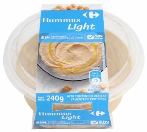 Hummus light Carrefour sin gluten 240 g.