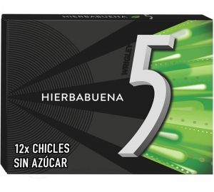 Chicle five hierbabuena 12 láminas