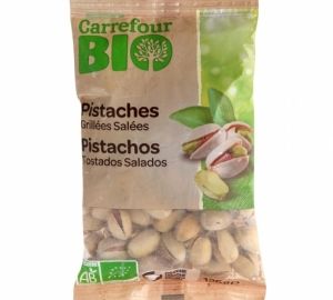 Pistachos tostados y salados ecológicos Carrefour Bio 125 g.