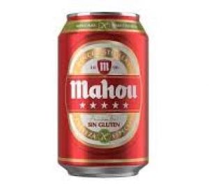 Cerveza sin Gluten Mahou 5 Estrellas Lata 33 Cl.