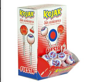 Porra Kojak cereza sin azúcar con chicle