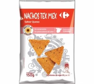 Nachos Tex Mex Sabor Queso Carrefour 150 Gr.