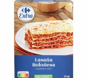 Lasaña boloñesa Carrefour Extra 375 g.