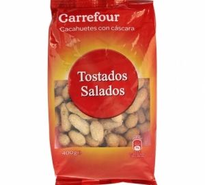 Cacahuetes tostados y salados Carrefour 400 g.