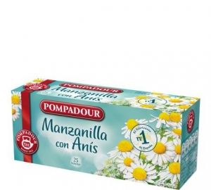 Manzanilla con anís en bolsitas Pompadour 25 ud.