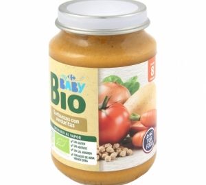 Tarrito de garbanzos con verduritas desde 8 meses ecológico Carrefour Baby Bio 200 g