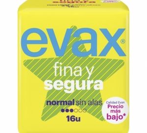 Compresas fina y segura normal sin alas Evax 16 ud.