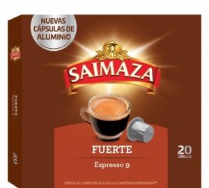 Café fuerte en cápsulas Saimaza compatible con Nespresso 20 unidades de 5,2 g.