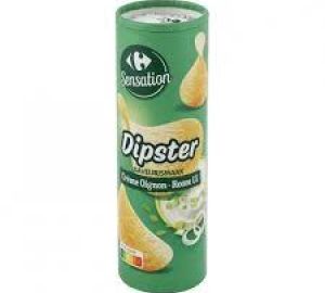 Patata Sabor Crema Agria y Cebolla Dipster Carrefour 175 Gr.