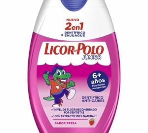 Dentífrico 2 en 1 junior sabor fresa Licor del Polo 75 ml.