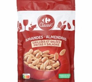 Almendras fritas y saladas Carrefour 200 g.