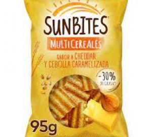 Sunbites Queso Chedar y Cebolla Caramelizada Bolsa 95 Gr.