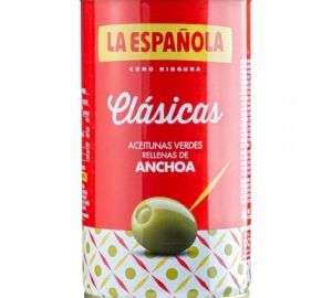 Aceitunas verdes rellenas de anchoa La Española sin gluten 150 g.