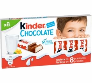 Barritas de chocolate con relleno de crema de leche Kinder Chocolate 100 g.