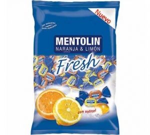 Caramelos sabor naranja y limón Mentolin 100 g.