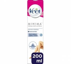 Crema depilatoria piel sensible cuerpo & piernas minima Veet 200 ml.