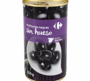 Aceitunas negras Cacereñas sin hueso Carrefour 150 g.