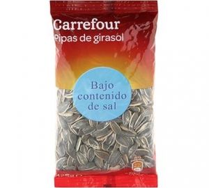 Pipas de girasol contenido bajo de sal Carrefour 125 g.