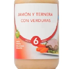 Potito +6m jamón y ternera con verduras